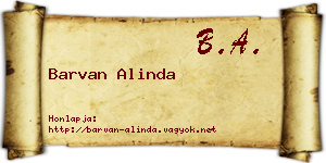 Barvan Alinda névjegykártya